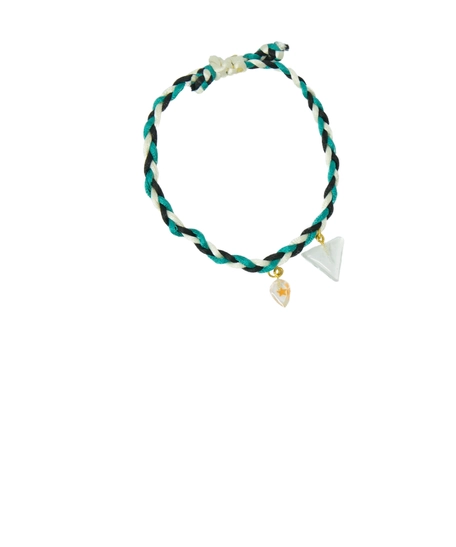 Colorful Braided Bracelet with Two Dangling Crystal Resin Pendant