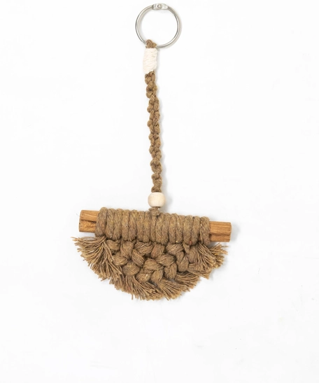 Handmade Brown Macrame Keychain 