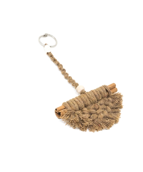 Handmade Brown Macrame Keychain 