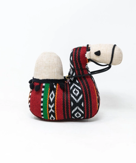 Camel Shape Door Stopper with Bedouin-Inspired Patterns - White