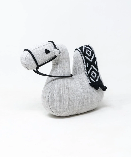 Camel Shape Door Stopper with Bedouin-Inspired Patterns - White