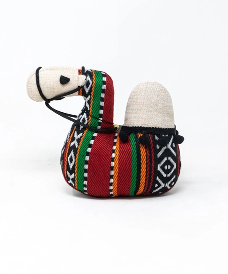 Camel Shape Door Stopper with Bedouin-Inspired Patterns - White