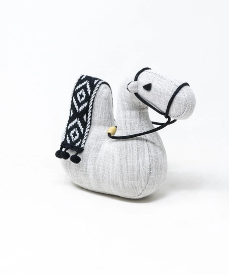 Camel Shape Door Stopper with Bedouin-Inspired Patterns - White