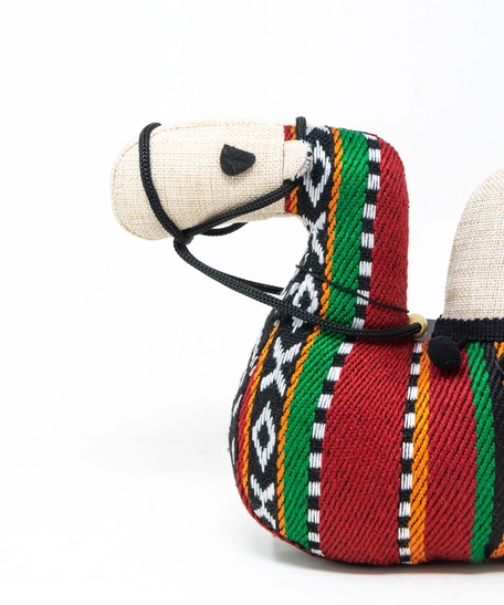 Camel Shape Door Stopper with Bedouin-Inspired Patterns - White