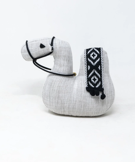 Camel Shape Door Stopper with Bedouin-Inspired Patterns - White