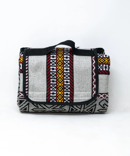 Foldable Picnic Blanket with Bedouin-Inspired Patterns - Gray 1