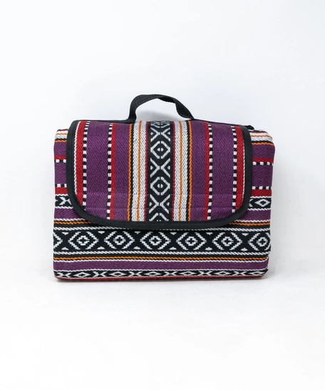 Foldable Picnic Blanket with Bedouin-Inspired Patterns - Gray 1