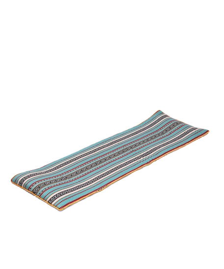 Turquoise Thick Foldable Yoga Mat with Bedouin-Inspired Patterns