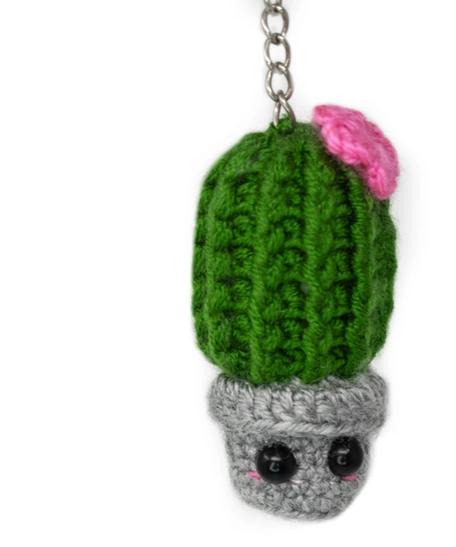 Amigurumi Cactus Keychain