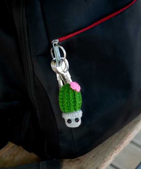 Amigurumi Cactus Keychain