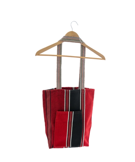 Striped Tote Bag with Traditional Thoub Design