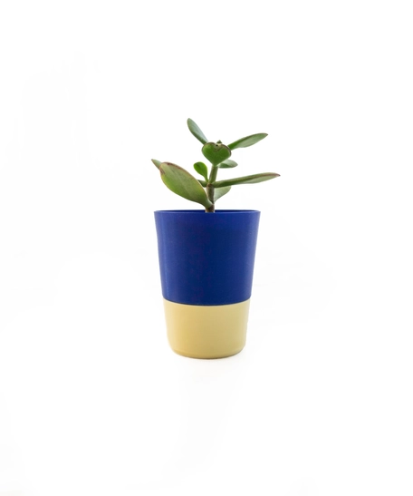 3D Printed Conical Plant Pot - Multiple Designs - Navy Blue