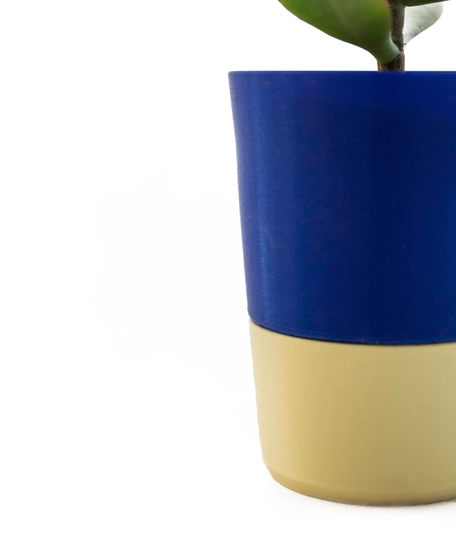 3D Printed Conical Plant Pot - Multiple Designs - Navy Blue