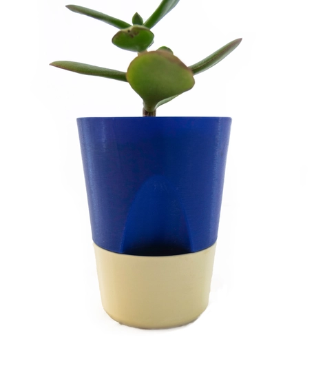 3D Printed Conical Plant Pot - Multiple Designs - Navy Blue