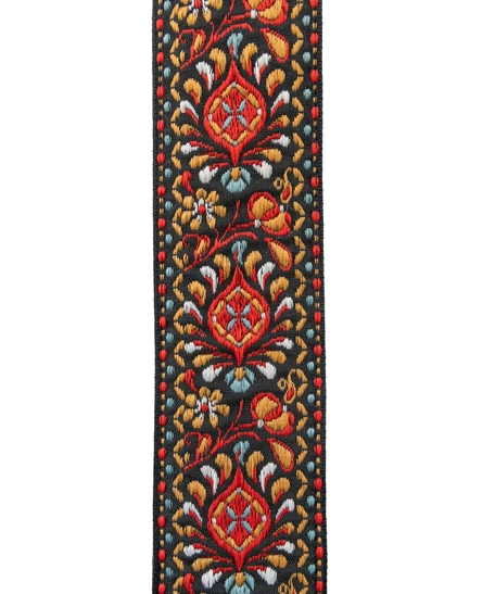 Leather Bag Strap with Colorful Stitched Patterns - Multiple Patterns - Pattern 1