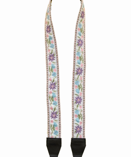 Leather Bag Strap with Colorful Stitched Patterns - Multiple Patterns - Pattern 1