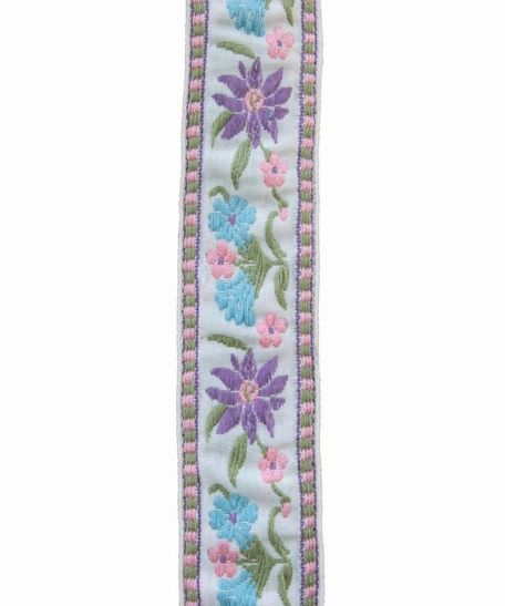 Leather Bag Strap with Colorful Stitched Patterns - Multiple Patterns - Pattern 1