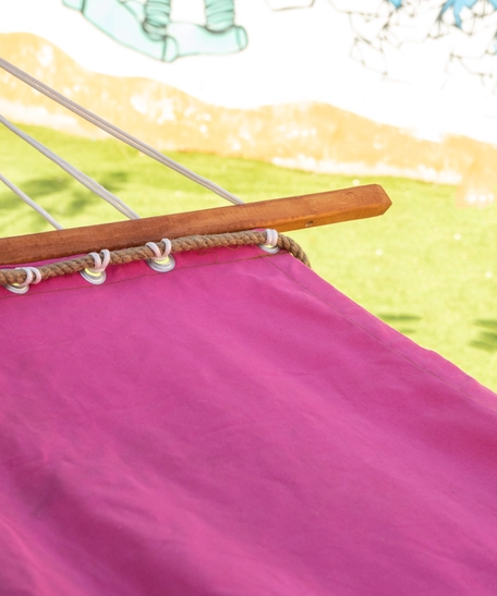 Outdoor Hanging Fabric Hammock Swing - Multiple Colors - Fuchsia