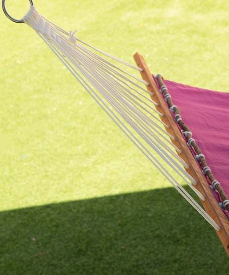 Outdoor Hanging Fabric Hammock Swing - Multiple Colors - Fuchsia