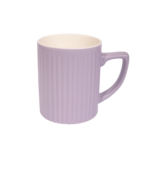 Matt Lavender Ceramic Mug Adorned with Floral L Letter