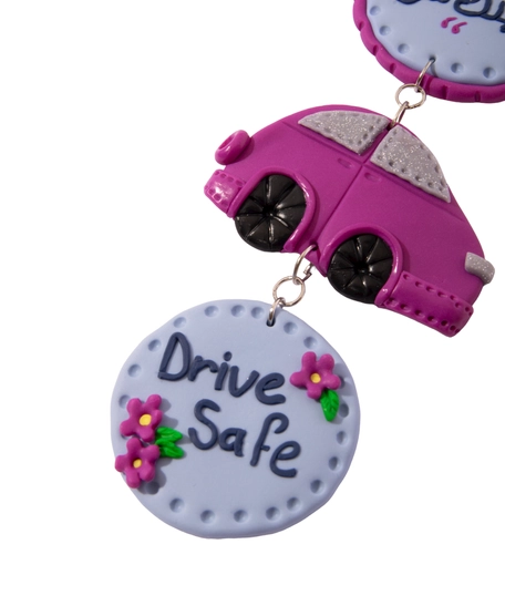 Hand-Formed Polymer Clay Car Pendant - Multiple Designs - Purple