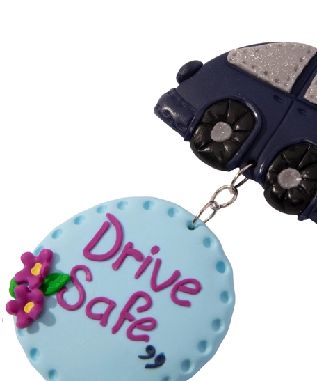 Hand-Formed Polymer Clay Car Pendant - Multiple Designs - Purple