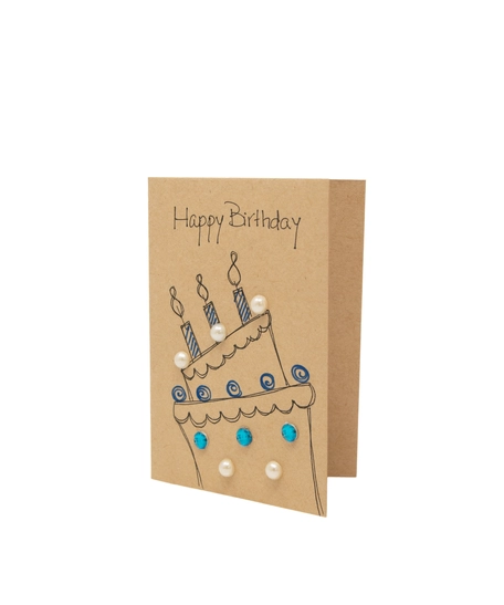 Brown Rectangular Greeting Card with Envelope- Happy Birthday