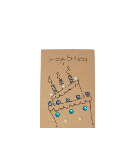 Brown Rectangular Greeting Card with Envelope- Happy Birthday