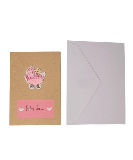 Baby Girl Greeting Card with Envelope - Multiple Designs - Design 1