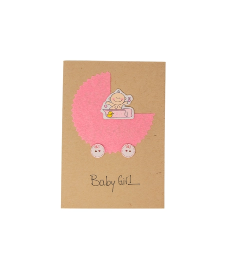 Baby Girl Greeting Card with Envelope - Multiple Designs - Design 1