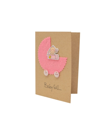 Baby Girl Greeting Card with Envelope - Multiple Designs - Design 1