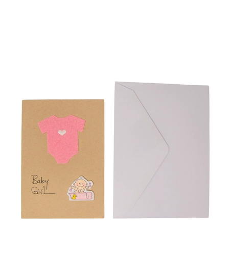 Baby Girl Greeting Card with Envelope - Multiple Designs - Design 1