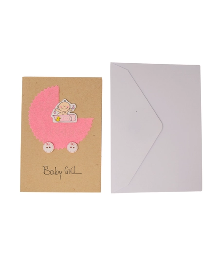 Baby Girl Greeting Card with Envelope - Multiple Designs - Design 1