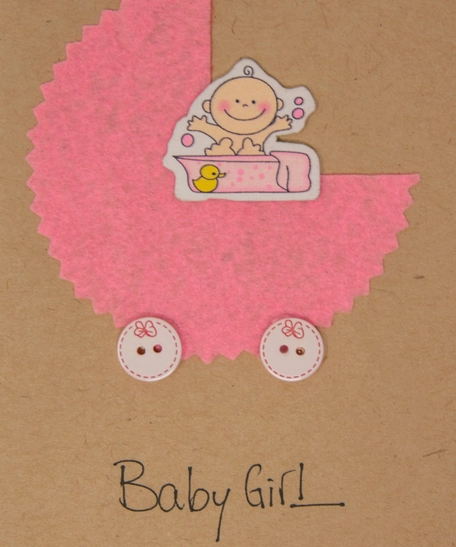 Baby Girl Greeting Card with Envelope - Multiple Designs - Design 1