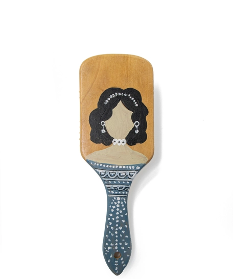 Flat Eco Friendly Wooden Hair Brush - Hand-Painted