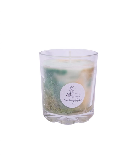 Scented Marble Soy Candle - Papaya