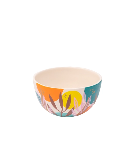 White Pottery Bowl with Colorful Hand Paintings - Multiple Sizes - Large