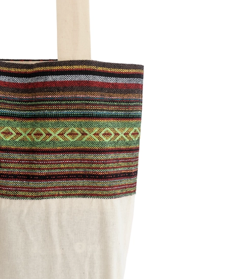 Beige Tote Bag with Bedouin-Inspired Patterns - Multiple Patterns - Pattern 1