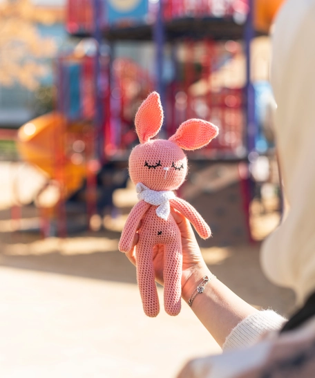 Crochet Kids Toy - Pink Bunny