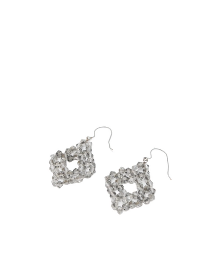 Rhombus-Shaped Crystal Beads Earrings