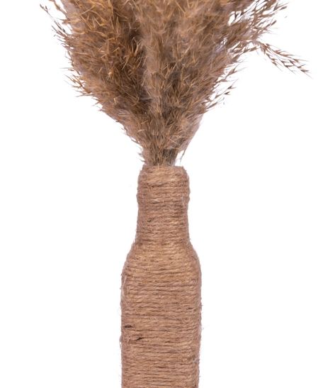 Decorative Glass Bottle with Brown Jute Threads - Small Size