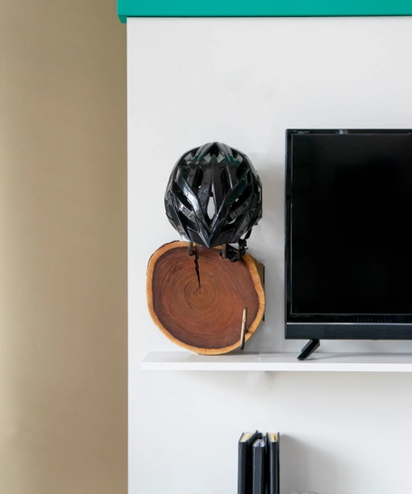 Wooden Wall Mount Helmet Hanger 