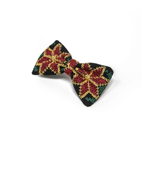 Hair Clip with Peasant Embroidery - Different Colors - Black