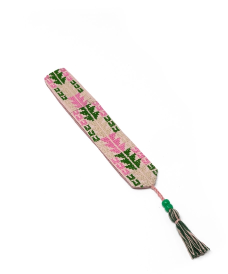 Embroidery Bookmark - Pink