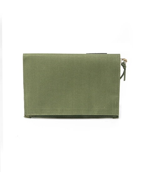 Unisex Wallet and Passport Cover with Hand Embroideries - Olive Green