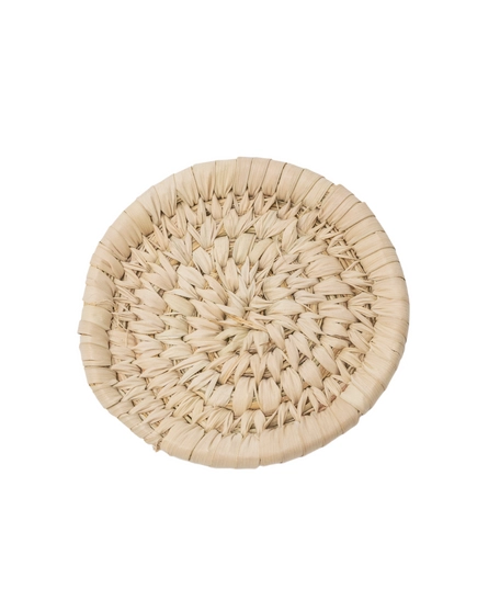 Handmade Beige Straw Coaster 