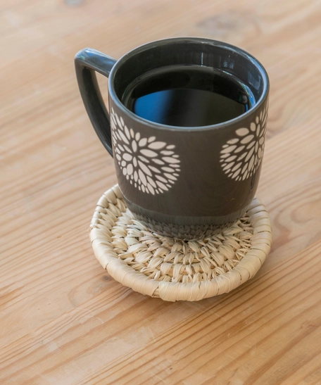 Handmade Beige Straw Coaster 