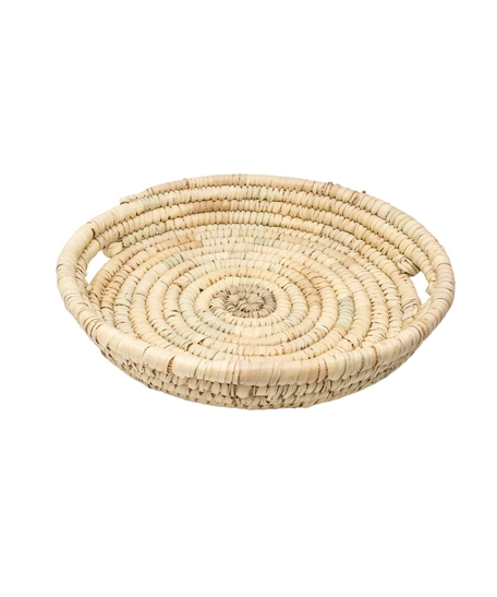 Handmade Country Style Straw Tray with Handles - Small