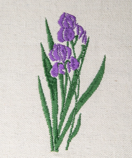 Notebook Cover with Hand-embroidery of the Black Iris