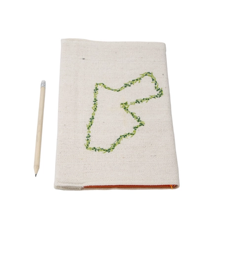 Handmade Notebook Cover with Jordan Map Embroidery 